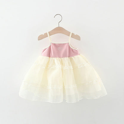 Vestido Infantil Tul Corazoncitos