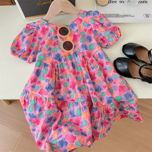 Vestido infantil de flores de verano