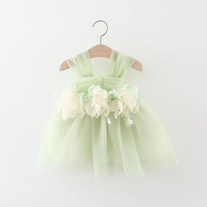 Vestido Infantil Flores y Tul
