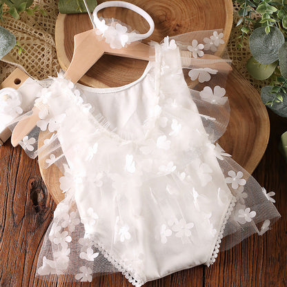 Body infantil de tul floral