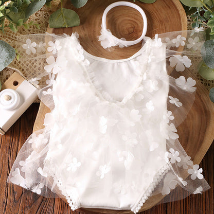 Body infantil de tul floral