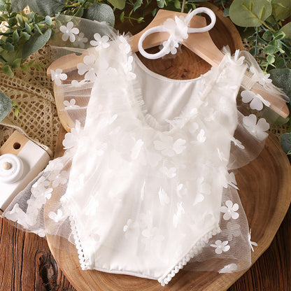Body infantil de tul floral