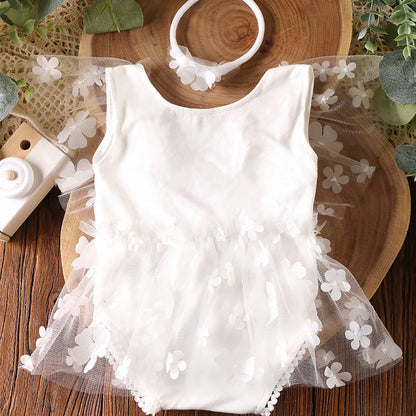 Body infantil de tul floral