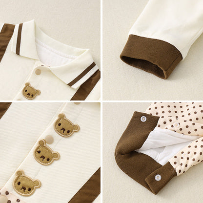Mono infantil con cuello de osito de peluche