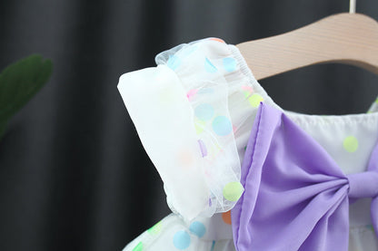 Vestido infantil de lunares de colores