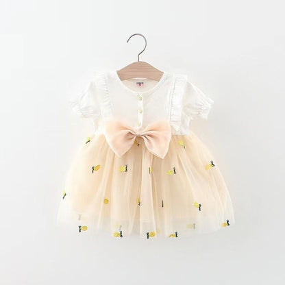 Vestido infantil encaje perlas