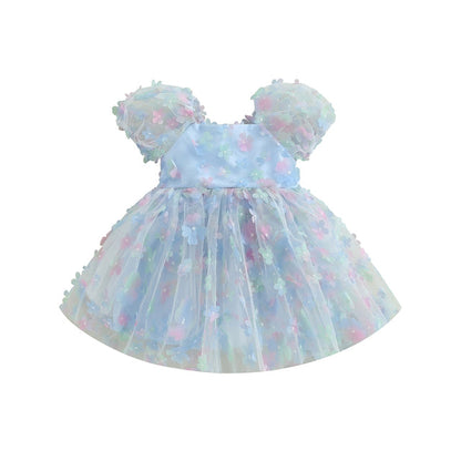 Vestido de princesa, vestido de tul con mangas abullonadas Mariposa