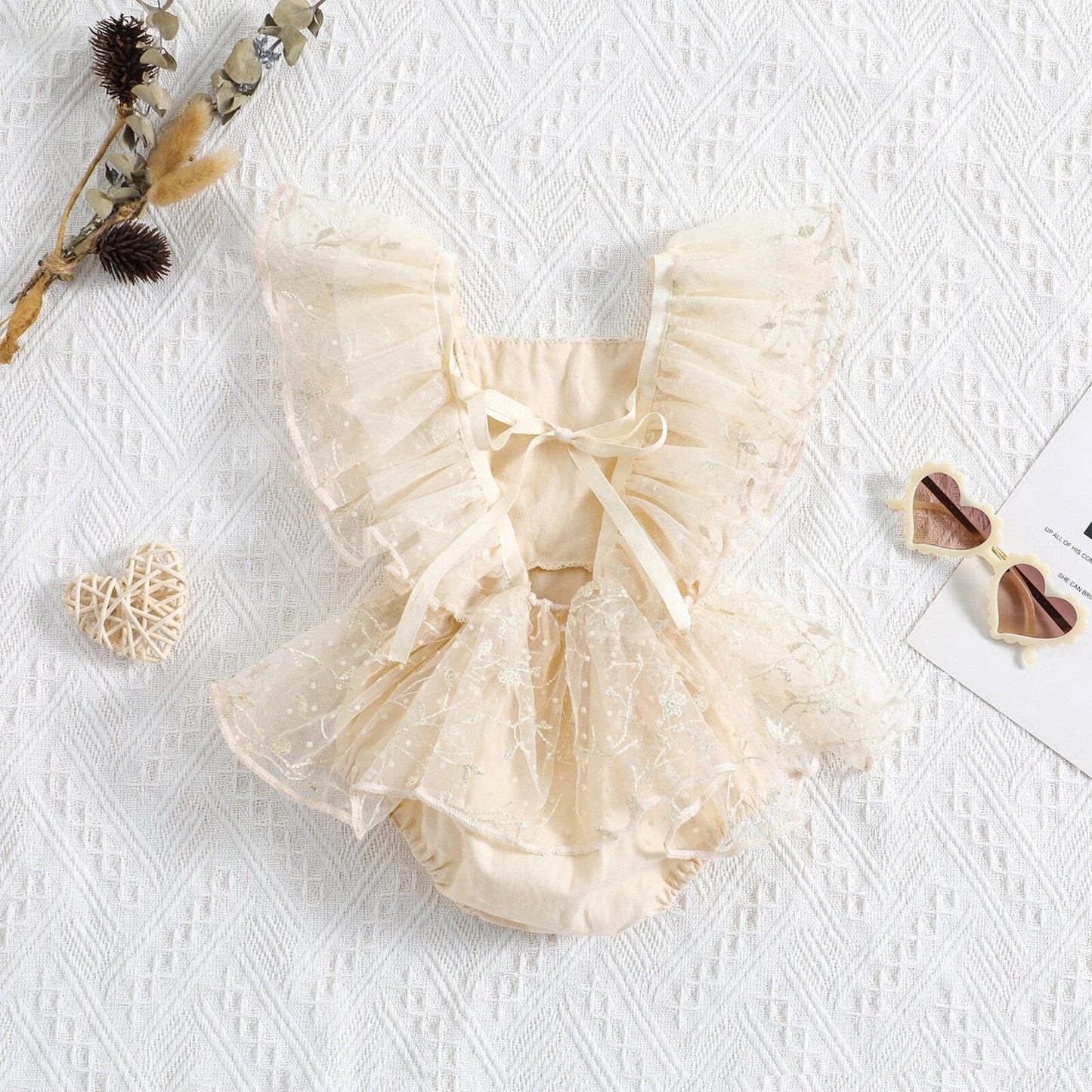 Body Infantil Femenino Vintage Beige