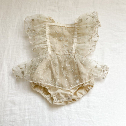 Body Infantil Femenino Vintage Beige