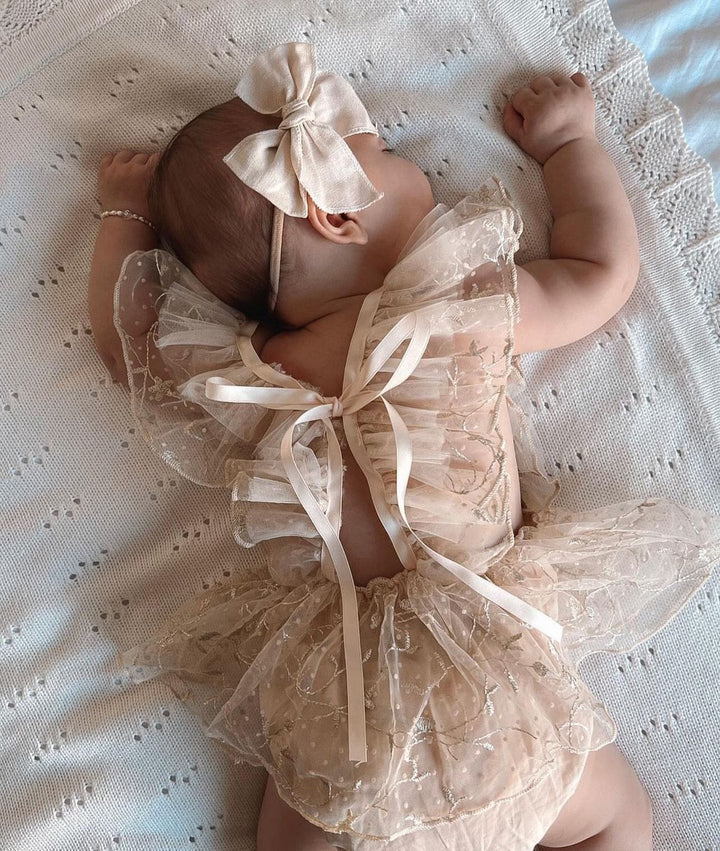 Body Infantil Femenino Vintage Beige