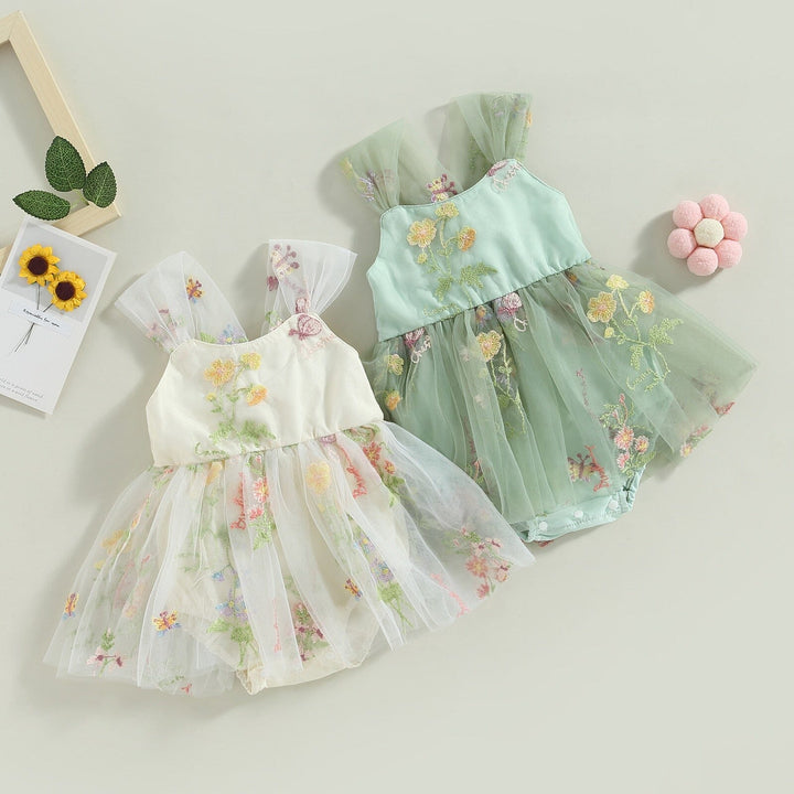 Body Femenino Infantil Bordado y Tul Colores