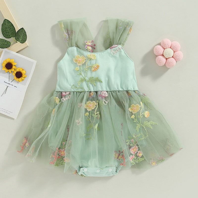 Body Femenino Infantil Bordado y Tul Colores