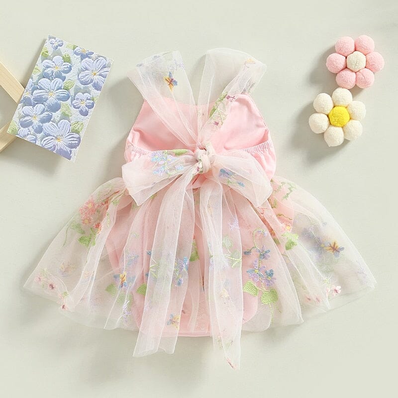 Body Femenino Infantil Bordado y Tul Colores