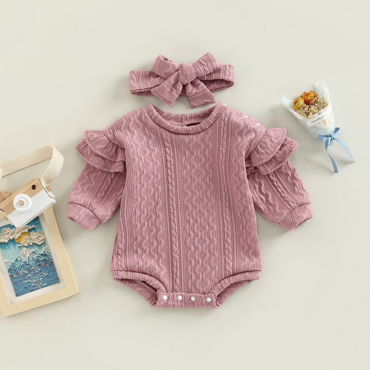 Body + Cinturón Infantil Femenino de Otoño