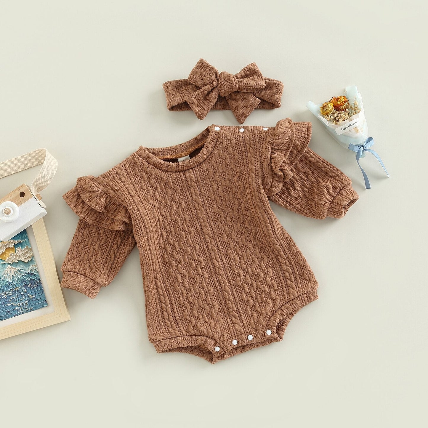 Body + Cinturón Infantil Femenino de Otoño