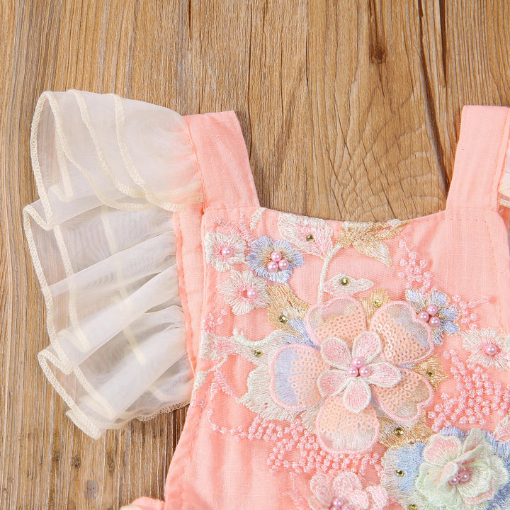 Body Infantil Femenino Flores Bordadas