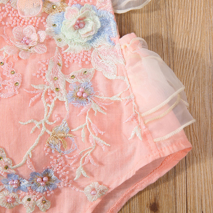 Body Infantil Femenino Flores Bordadas