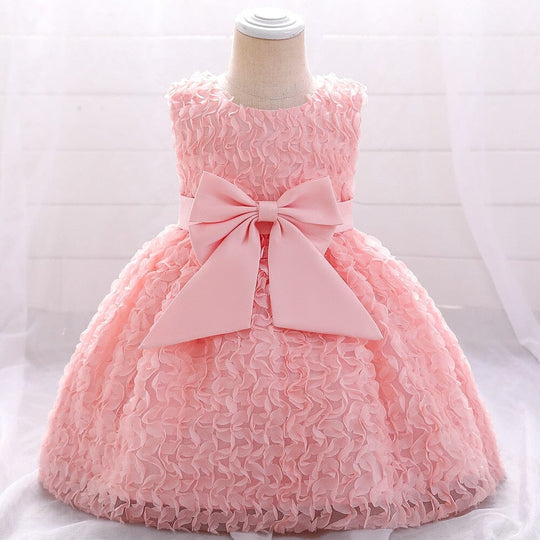 Detalles de Vestido de Fiesta Infantil y Lazo