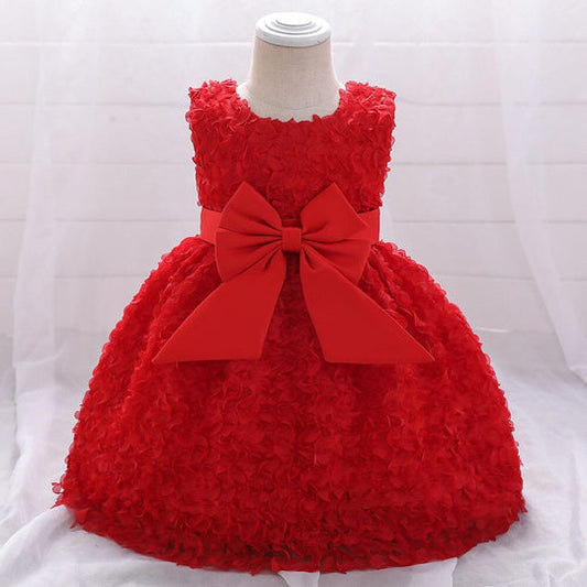 Detalles de Vestido de Fiesta Infantil y Lazo