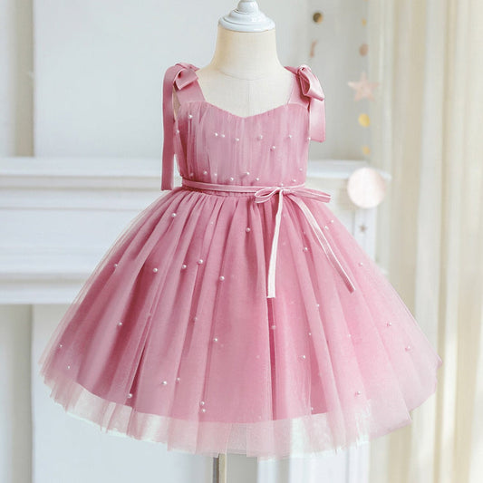 Vestido de Fiesta Infantil Lazos y Perla