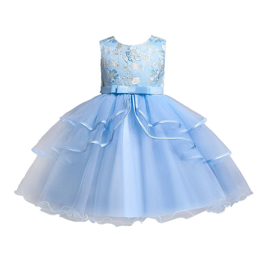 Vestido de Fiesta Infantil Flores y Volantes