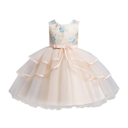 Vestido de Fiesta Infantil Flores y Volantes