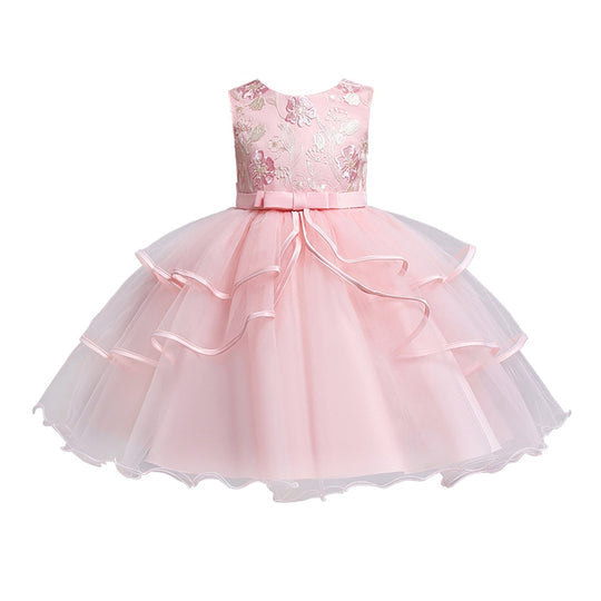 Vestido de Fiesta Infantil Flores y Volantes