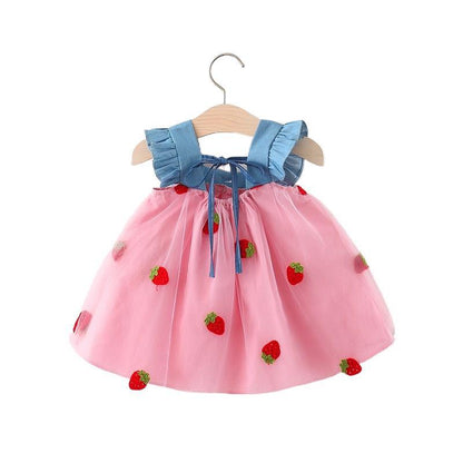 Vestido Infantil Frutos y Tul