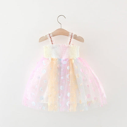 Vestido Infantil de Mariposa Arcoíris