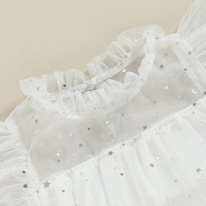 Vestido Infantil Estrellas Blancas