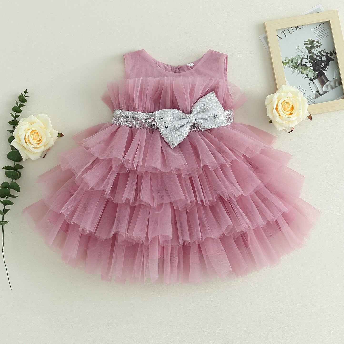 Vestido de Fiesta Infantil Lazo y Tul