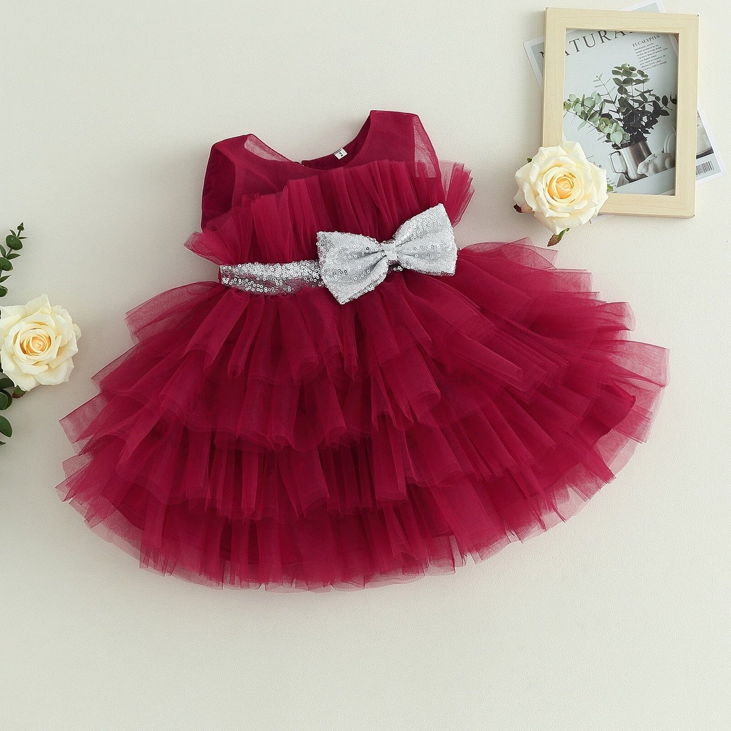 Vestido de Fiesta Infantil Lazo y Tul