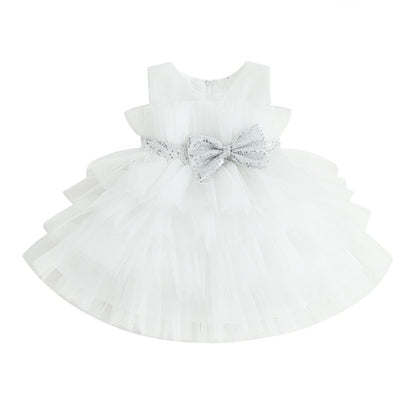 Vestido de Fiesta Infantil Lazo y Tul