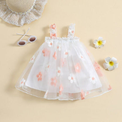 Vestido Infantil Flores y Tul