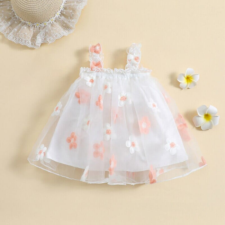 Vestido Infantil Flores y Tul