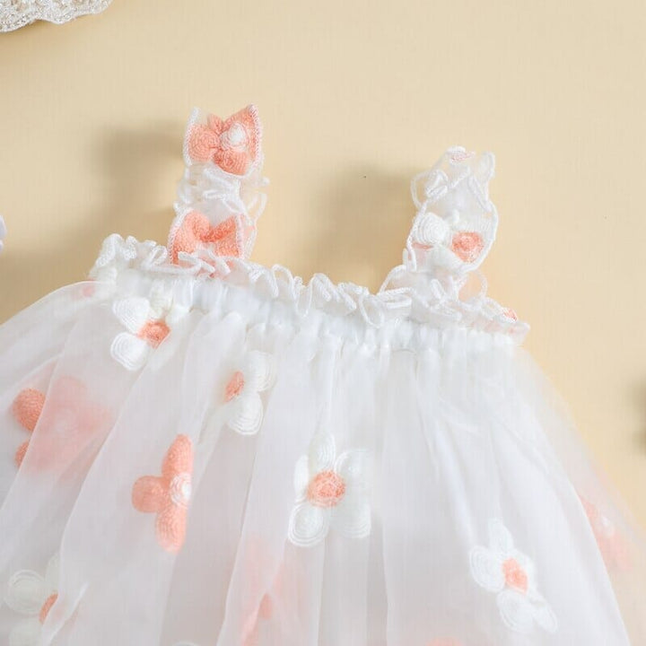 Vestido Infantil Flores y Tul