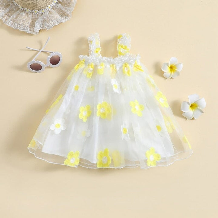 Vestido Infantil Flores y Tul