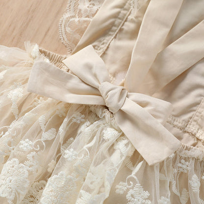 Vestido Infantil de Encaje y Tul