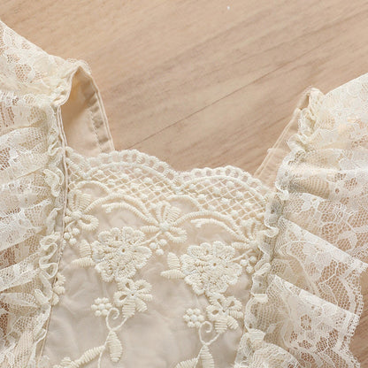Vestido Infantil de Encaje y Tul