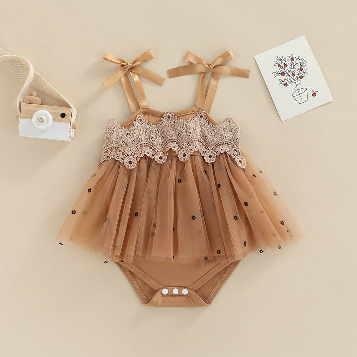 Vestido Infantil Encaje y Flores