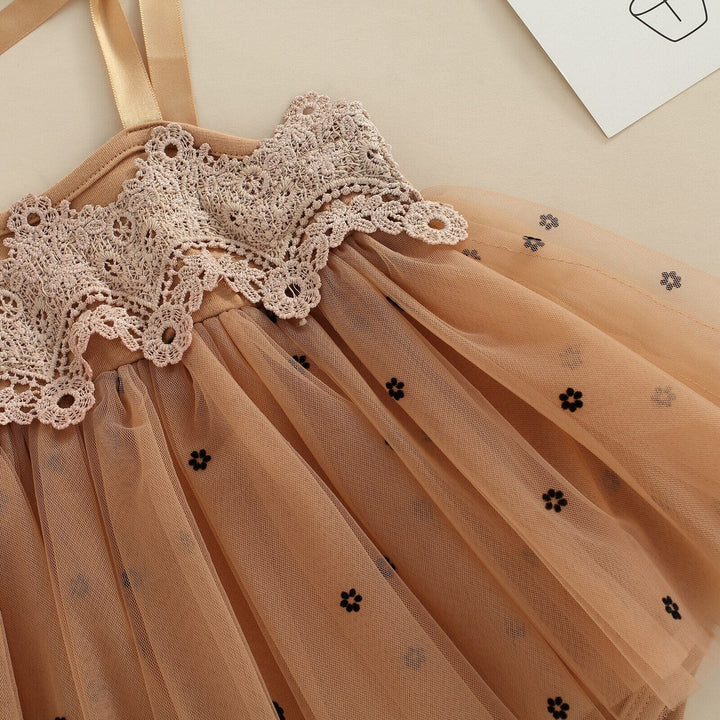 Vestido Infantil Encaje y Flores