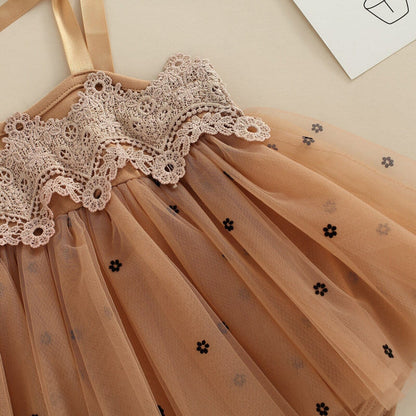 Vestido Infantil Encaje y Flores