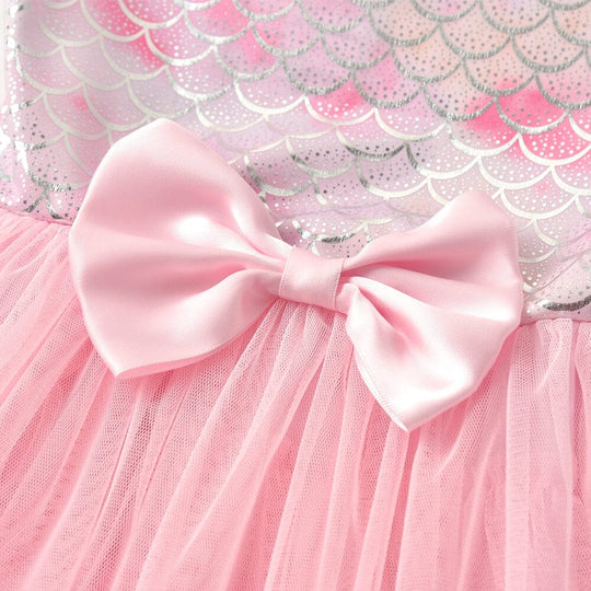 Vestido Infantil de Sirena con Volantes