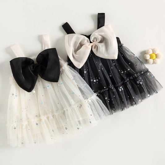 Vestido Infantil Tul Encaje y Flores